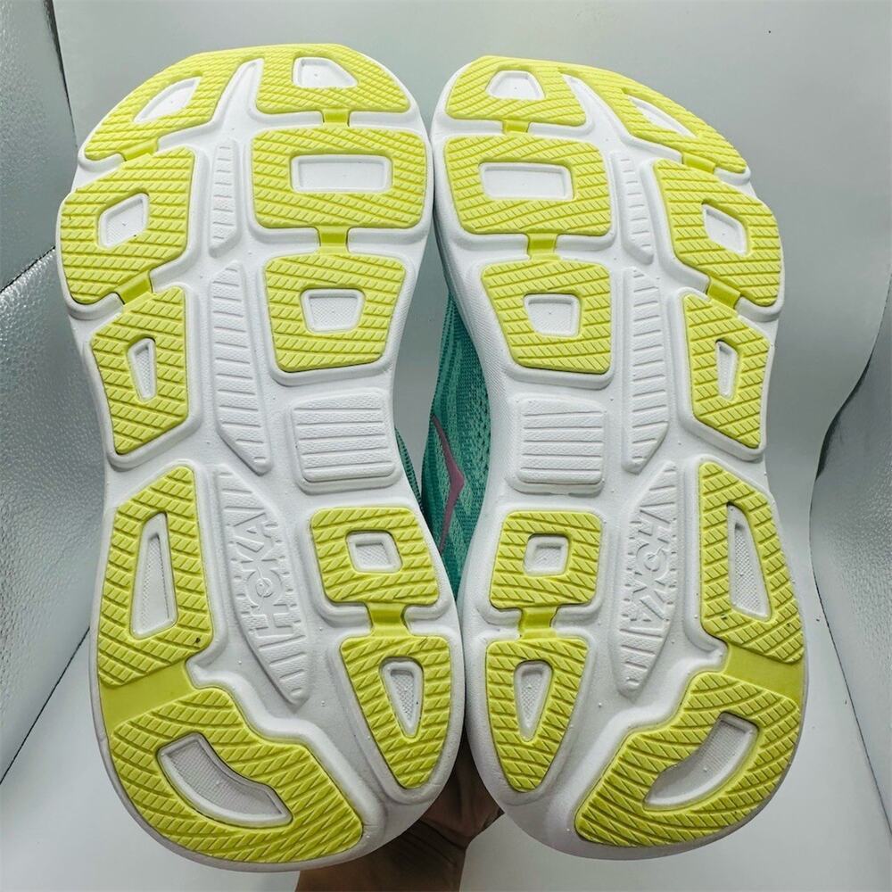 HOKA Bondi 9 Women's Running Shoes Sea Glass Green Pink Logo Size 8B - Picture 7 of 9